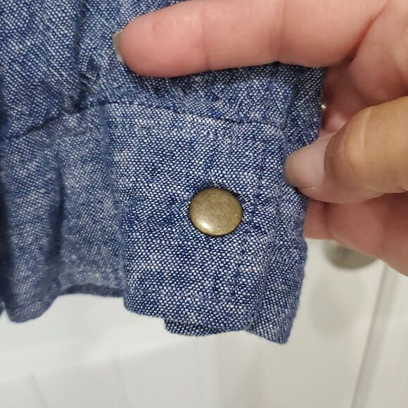 Old Navy Linen Full Zip Lightweight  Blue Jacket, Size LARGE - Picture 3 of 6